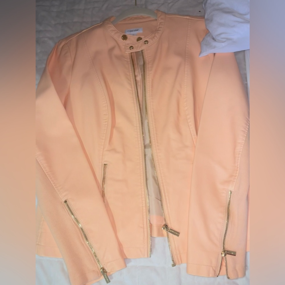 Leather blazer size Medium brand Calvin Klein